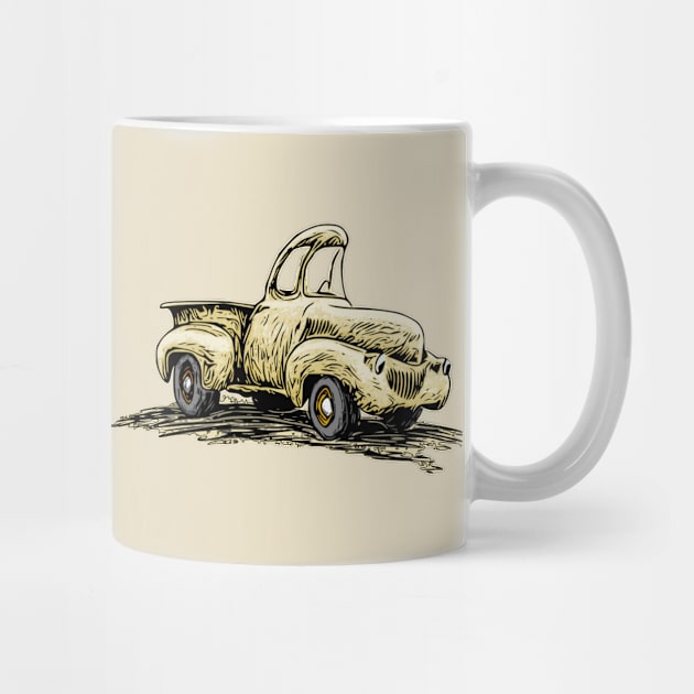 Yellow Classic Truck Cartoon by ZoeysGarage